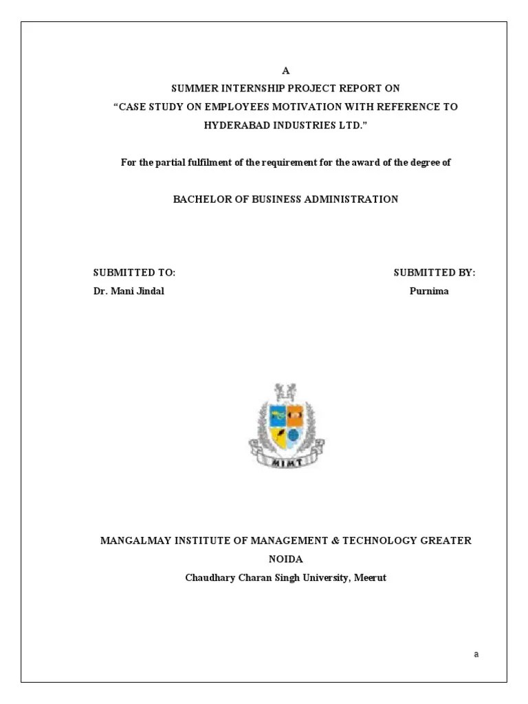 Case Study On Employees Motivation With Reference To Hyderabad