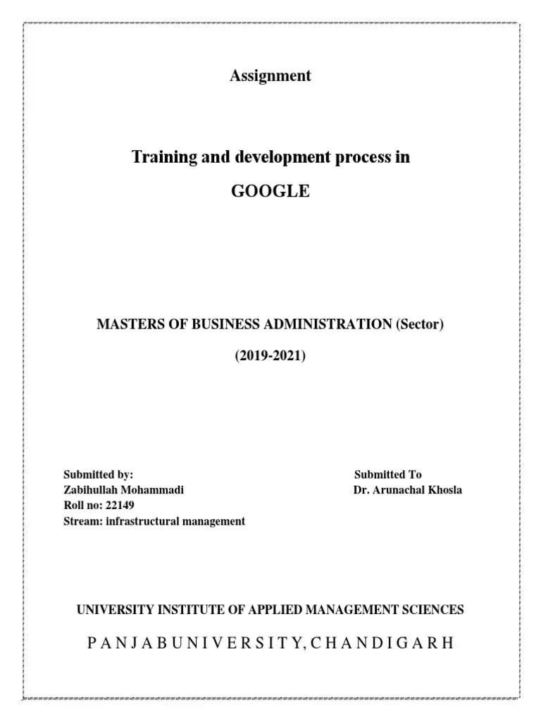 Zabihullah 22149 (Google Training and Development) PDF Human