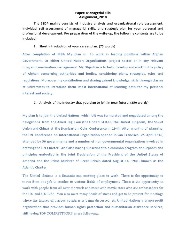 MS Assigment PDF United Nations International Relations