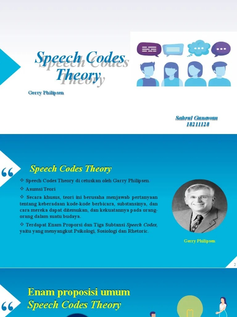 Speech Codes Theory PDF