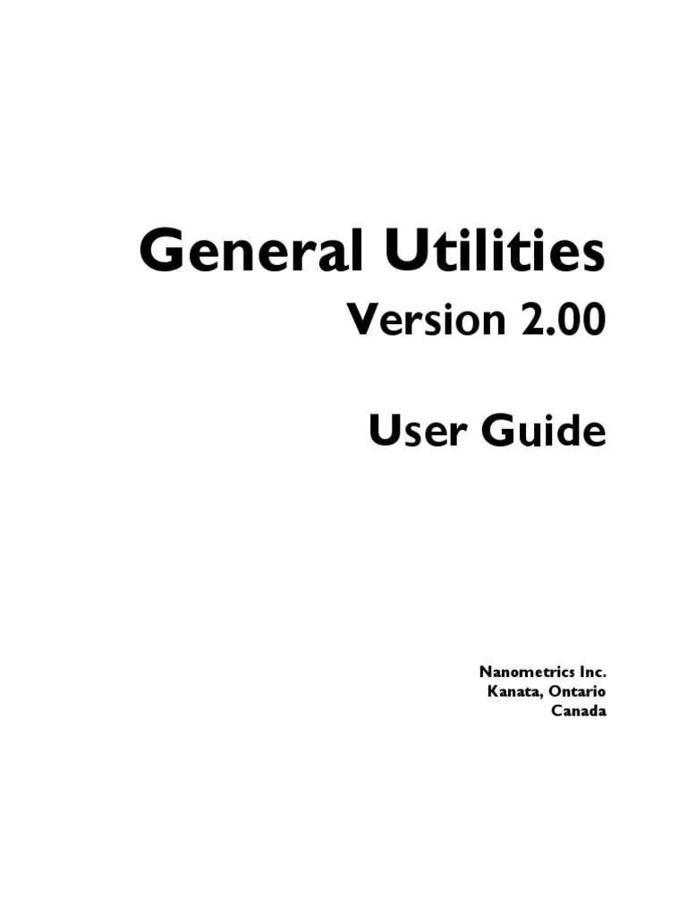 General Utilities User Guide PDF Command Line Interface Computer