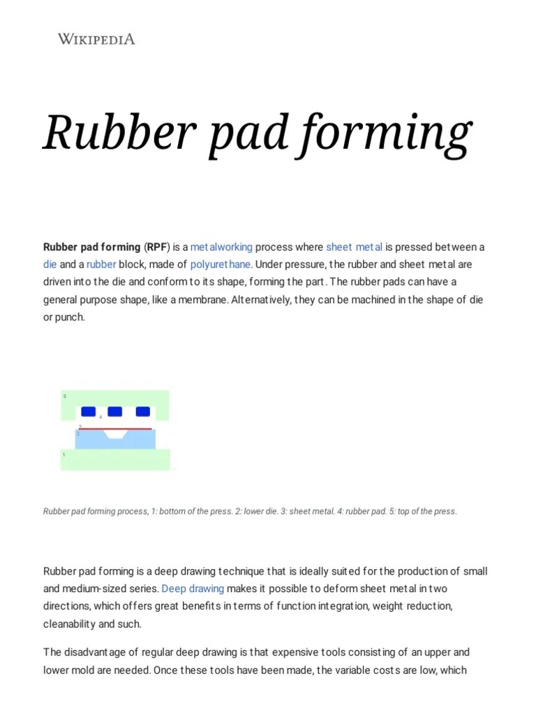 Rubber Pad Forming PDF Crafts Industrial Processes