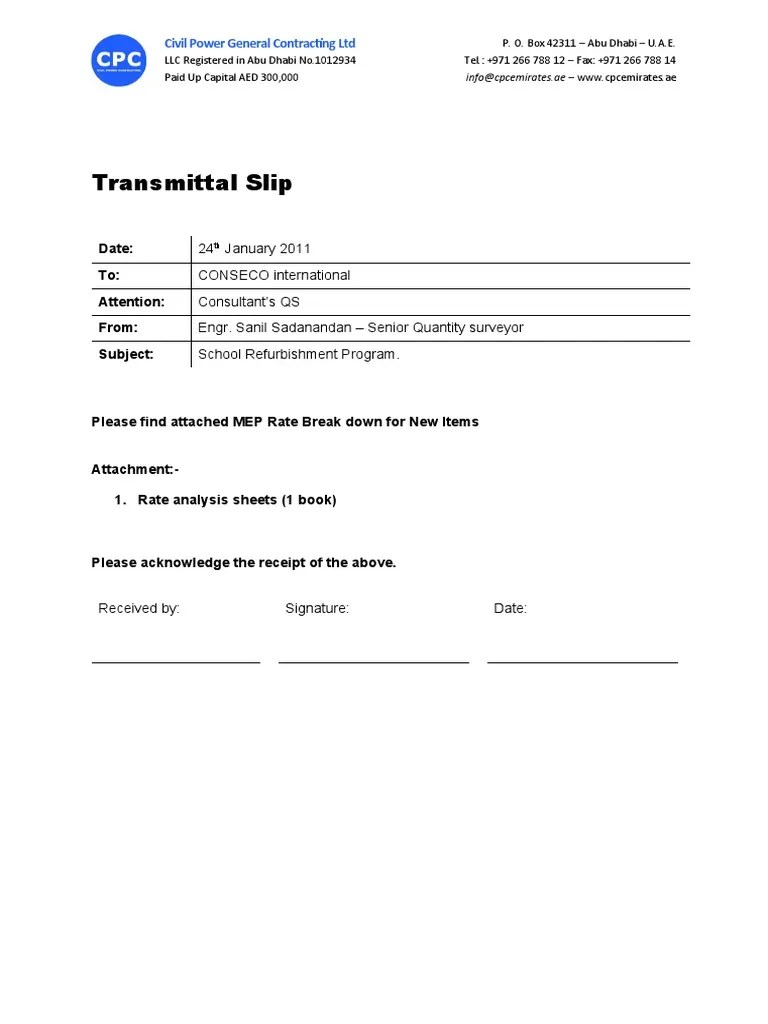Transmittal Form PDF