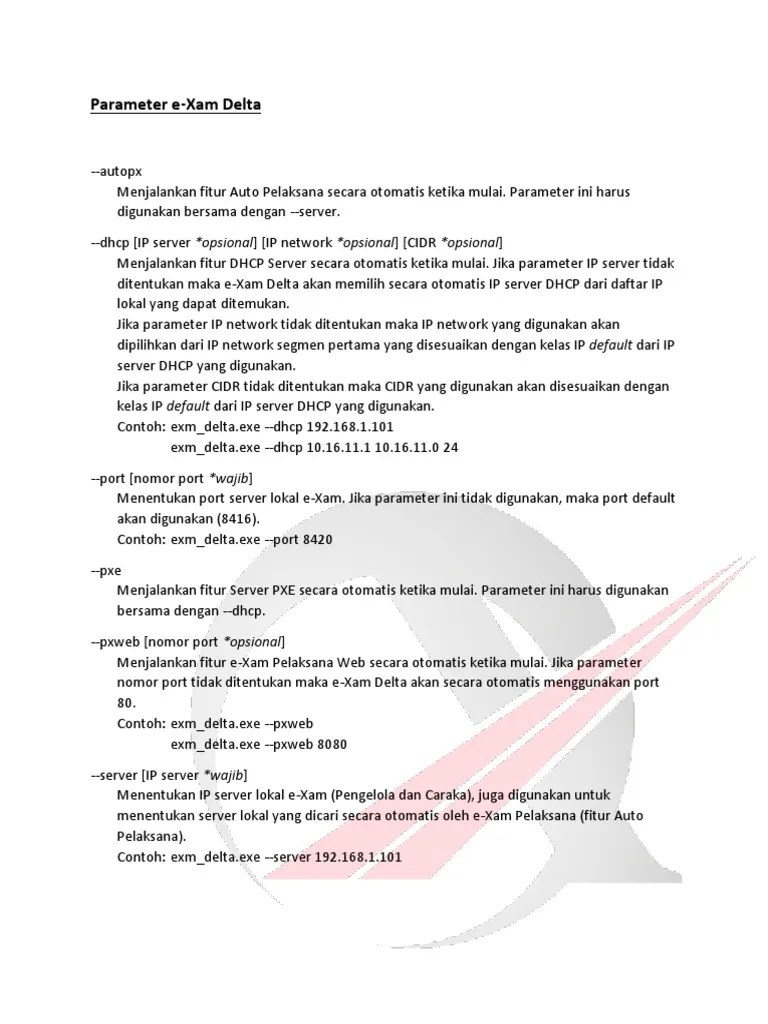 Parameter E-Xam Delta | PDF
