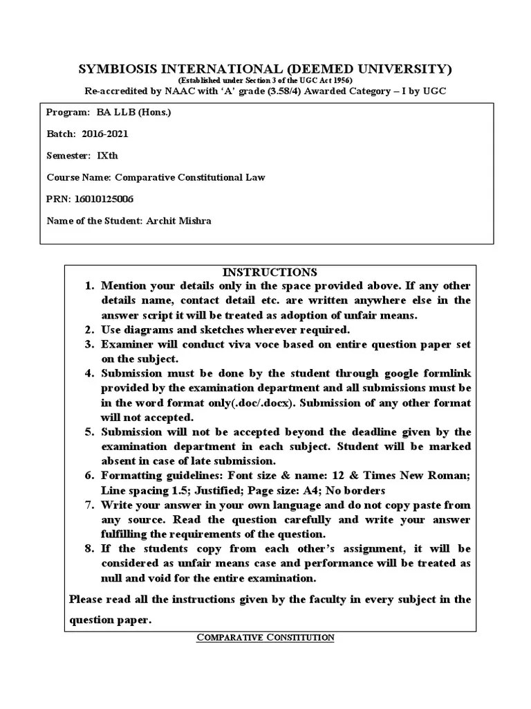 Comparative Constitution Law | PDF | Constitutional Amendment