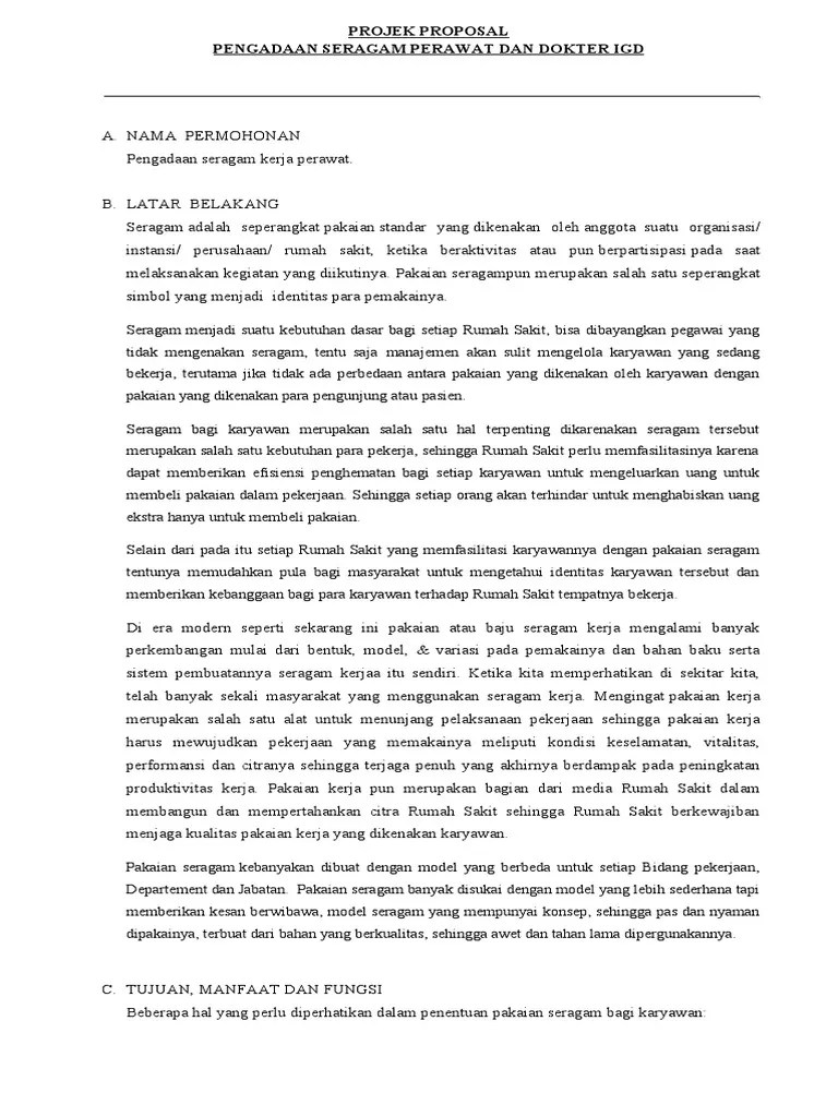 Proposal Seragam Igd 2021 | PDF