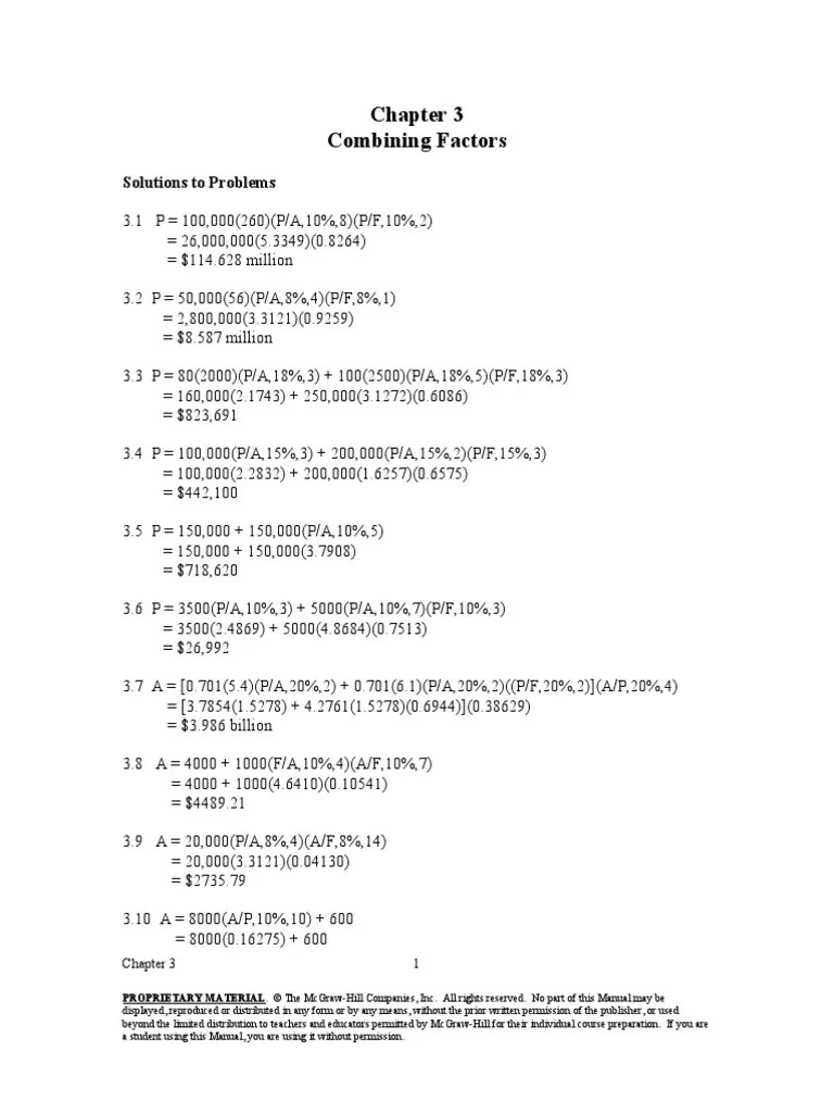 Combining Factors Solutions To Problems PDF Business