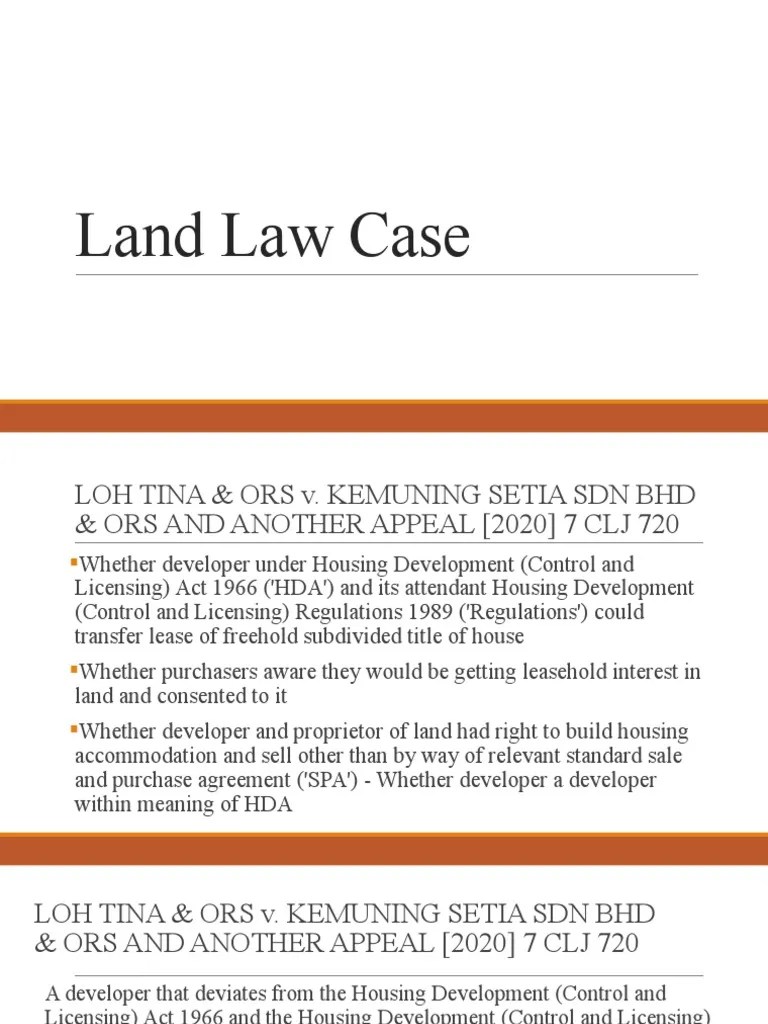 Land Law Case PDF Common Law Government