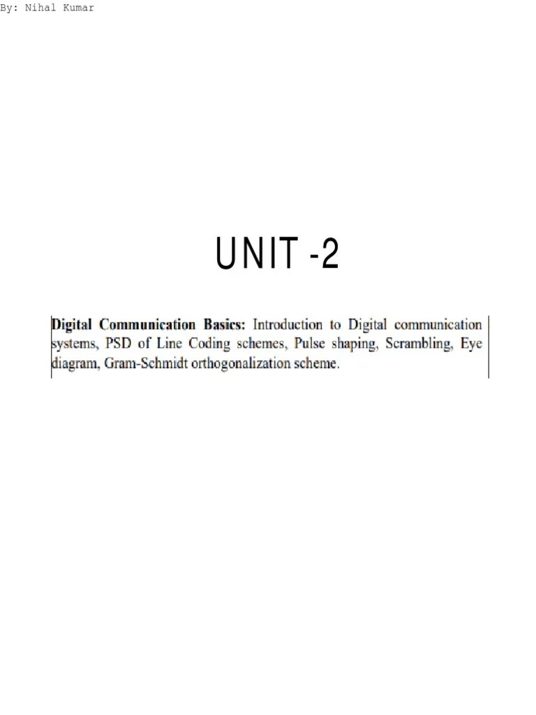 Digital Communication UNIT 2 PDF Data Transmission Engineering