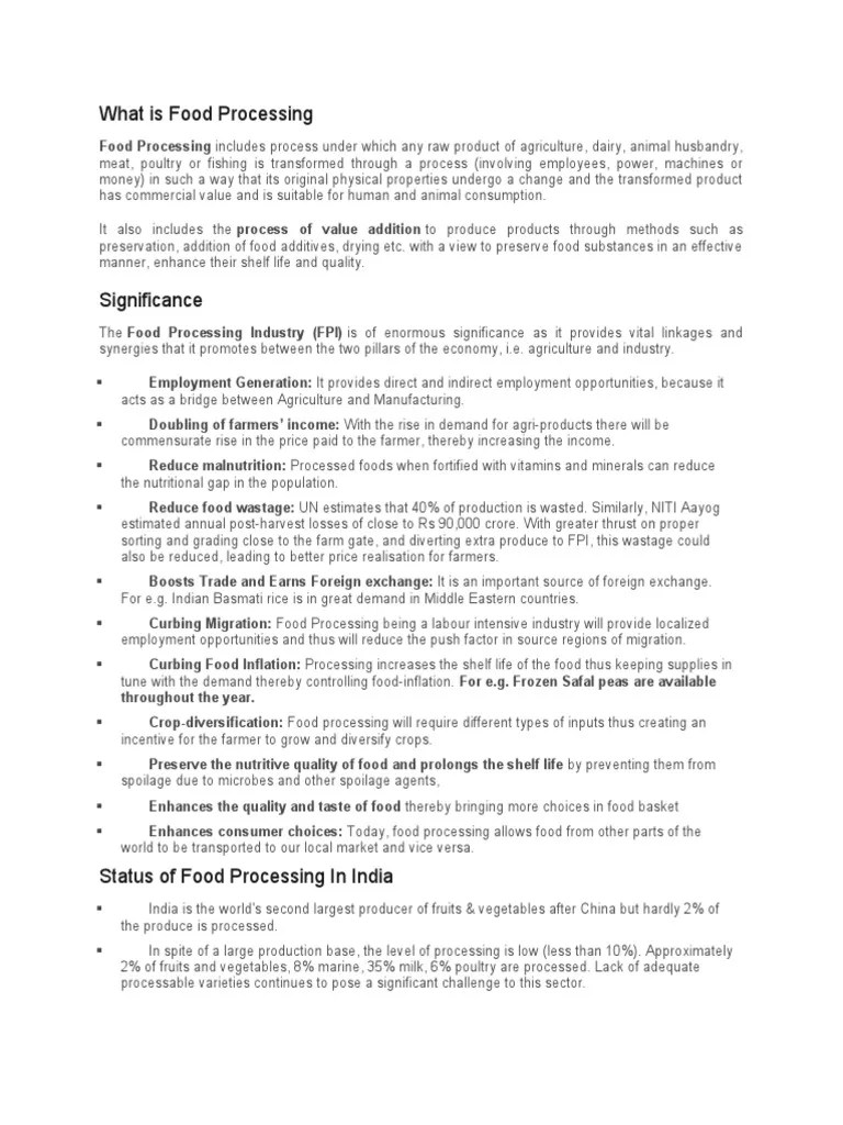 What Is Food Processing PDF Food Processing Foods