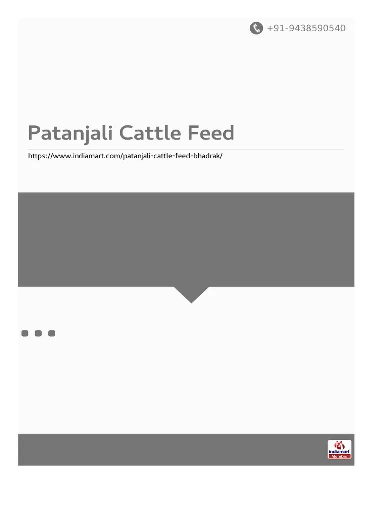 Patanjali Cattle Feed PDF