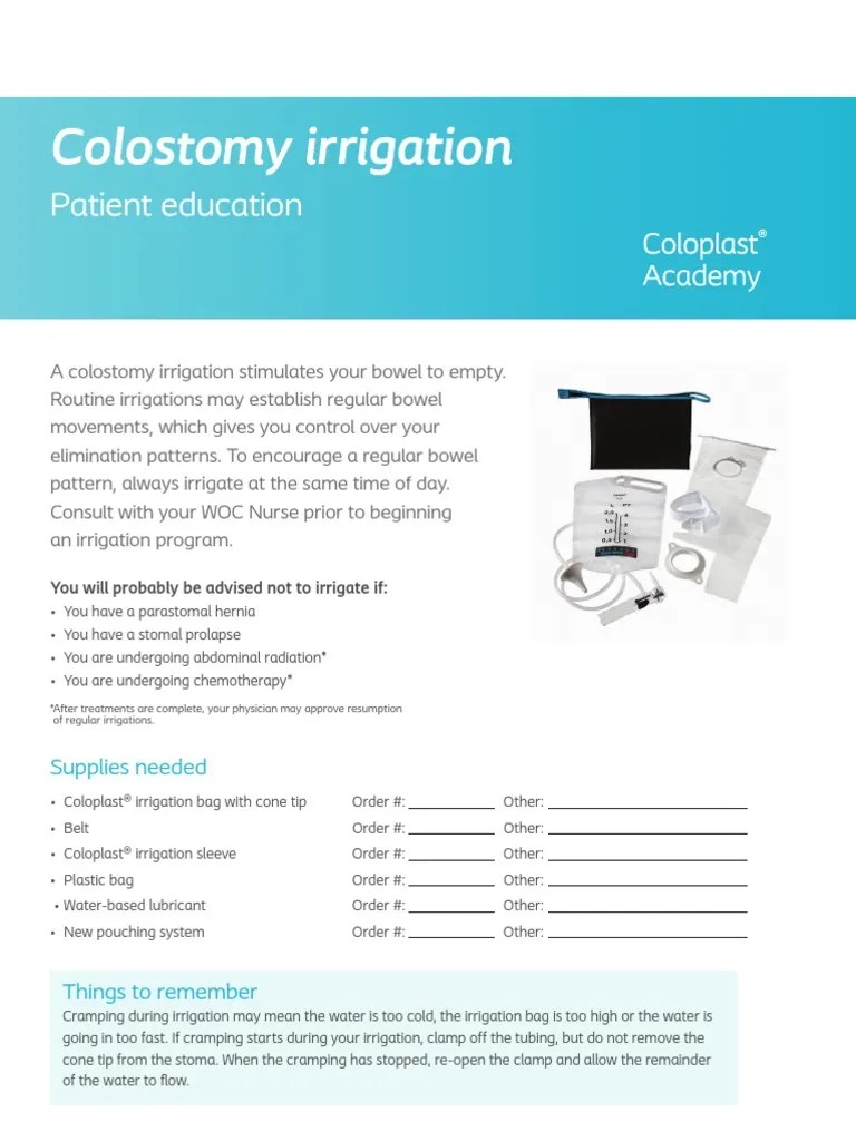 Colostomy Irrigation PDF Gastroenterology Medical Specialties