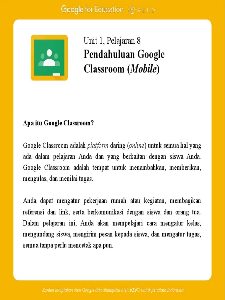 Unit 1, Pelajaran 8, Classroom, Mobile | PDF