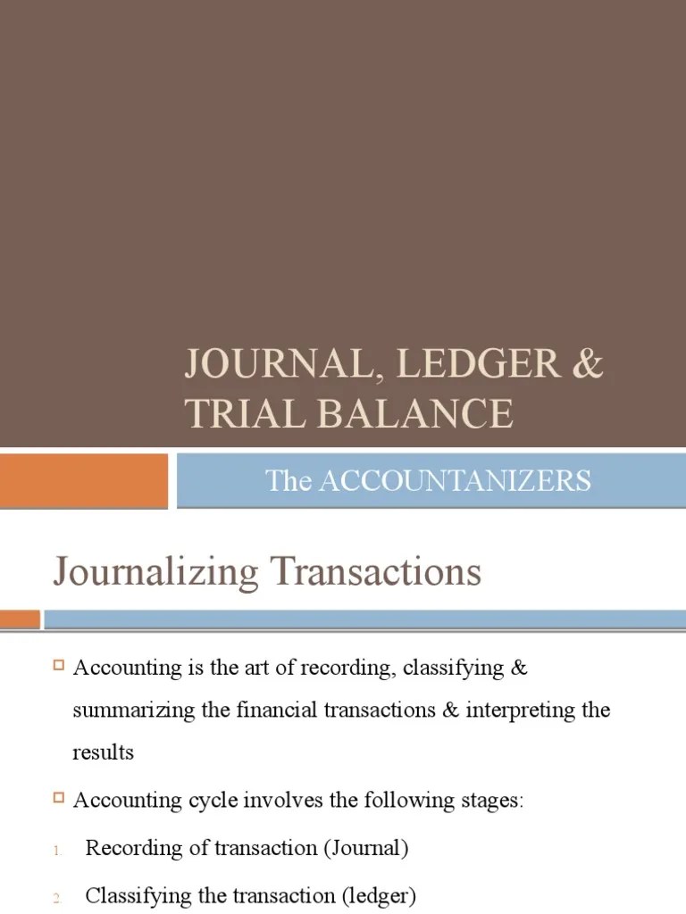 Journal, Ledger & Trial Balance PDF