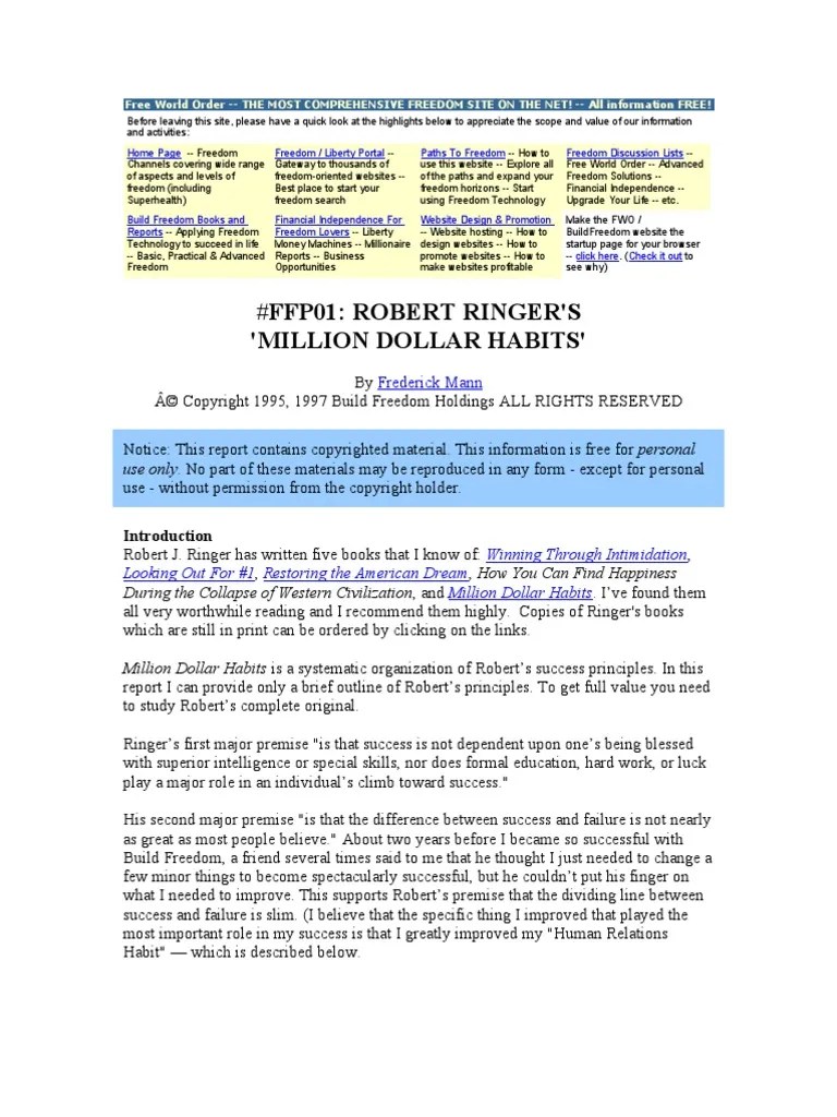 Million Dollar Habits Reality Websites Free 30day Trial Scribd