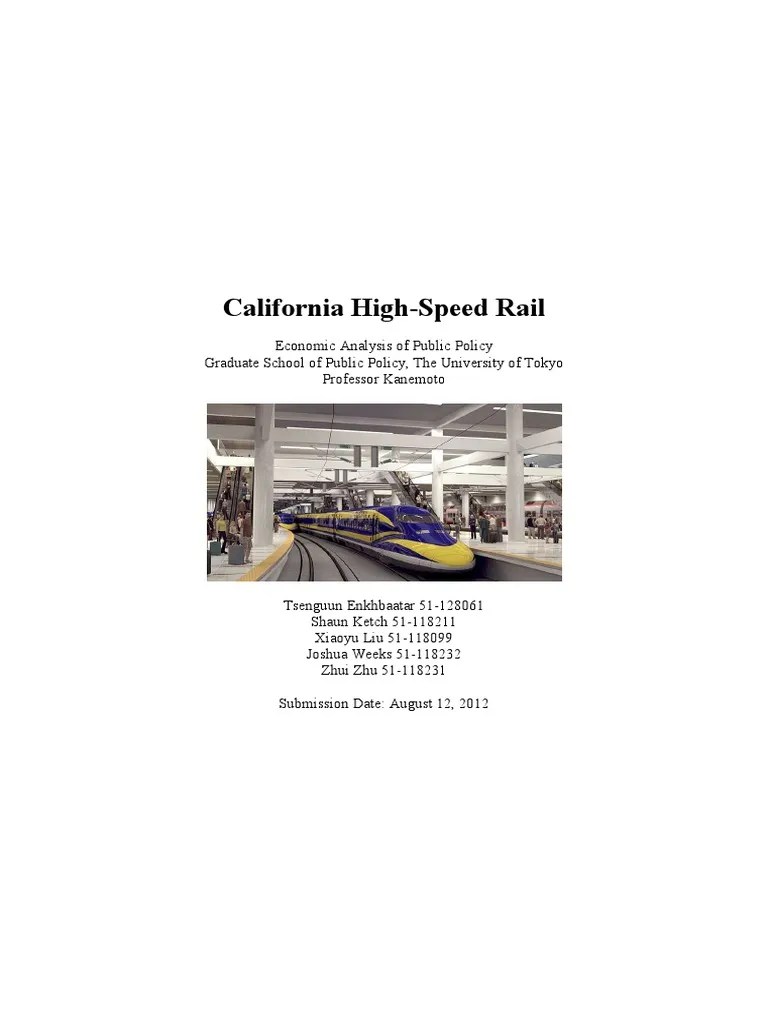 California HighSpeed Rail PDF High Speed Rail CostBenefit Analysis