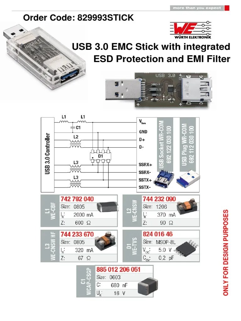 USB 3.0 EMC Stick With Integrated ESD Protection and EMI Filter PDF