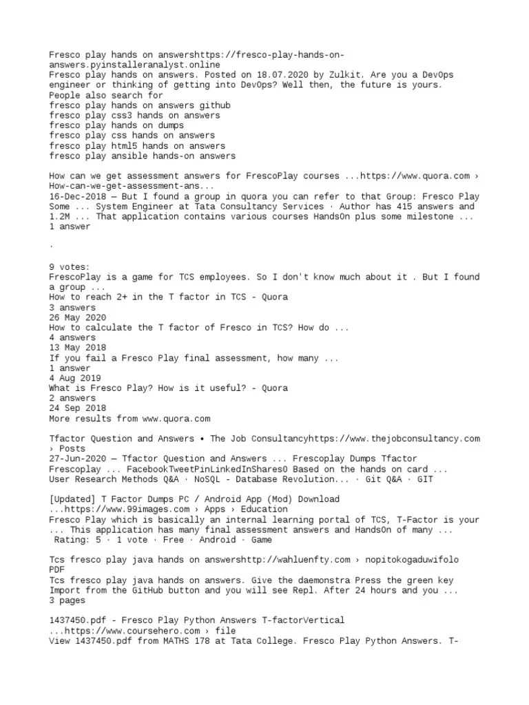 A Collection of Resources Detailing HandsOn Courses, Assessments, and