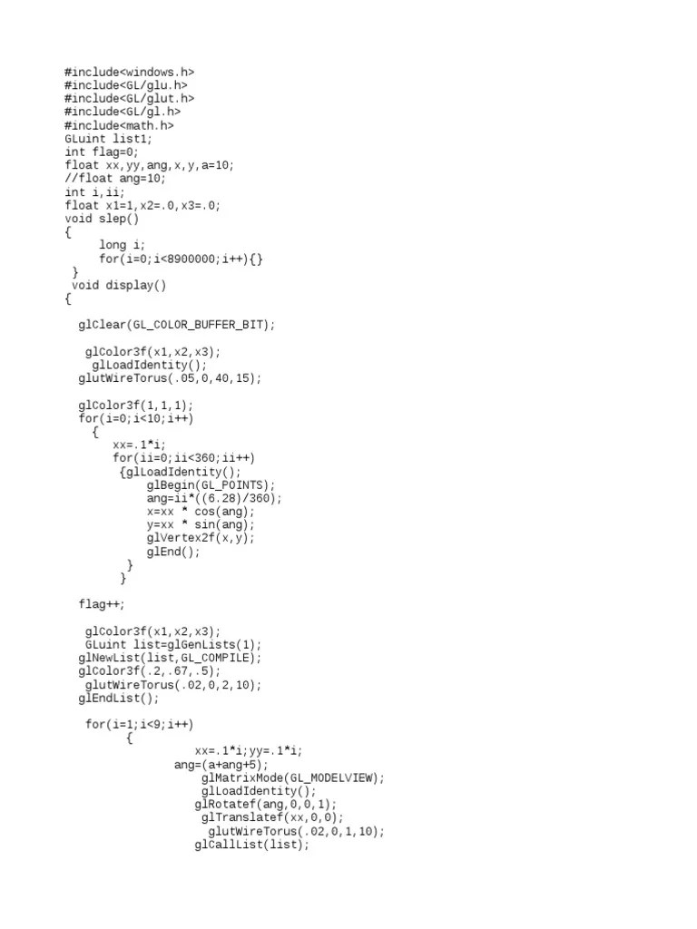Solar System Computer Graphics Mini Project With Source Code PDF