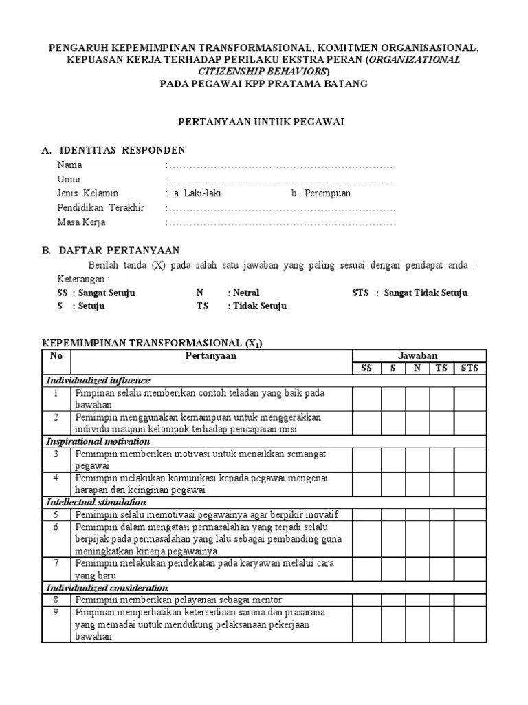 Kuesioner (Folio) | PDF