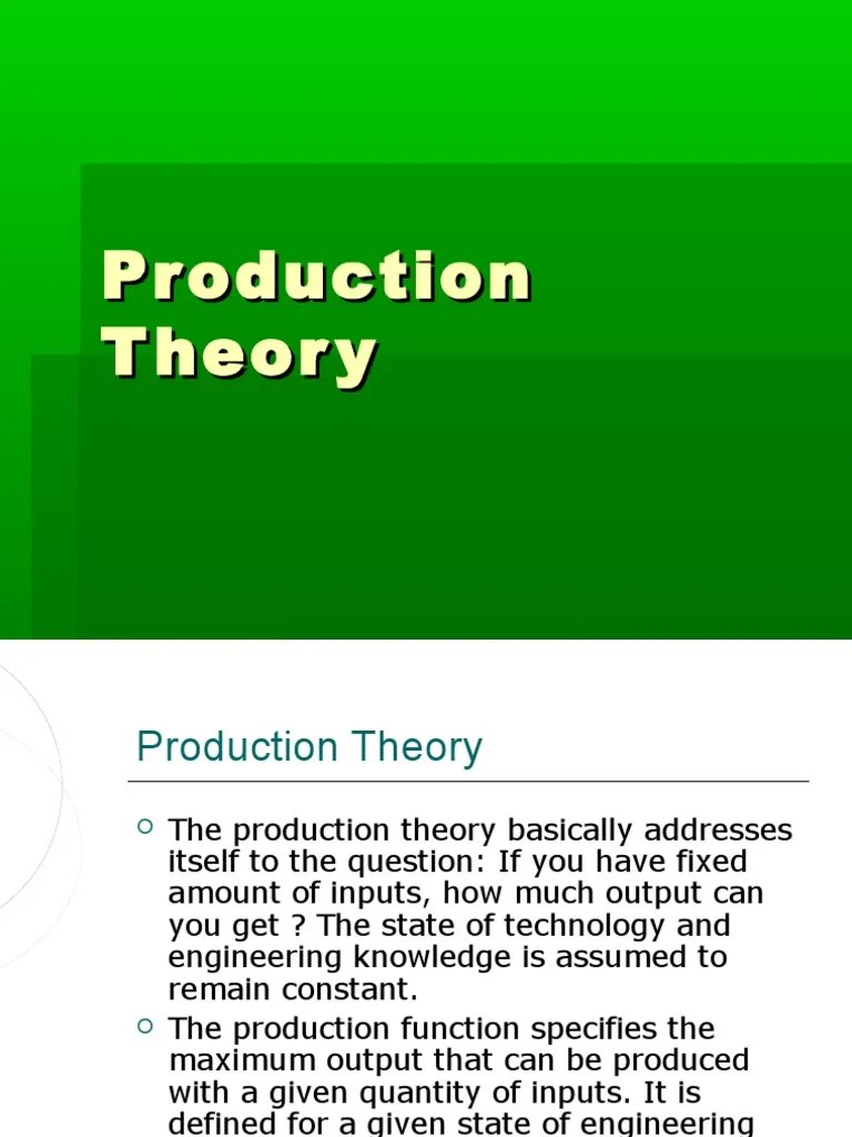 production theory.ppt Production Function Labour Economics