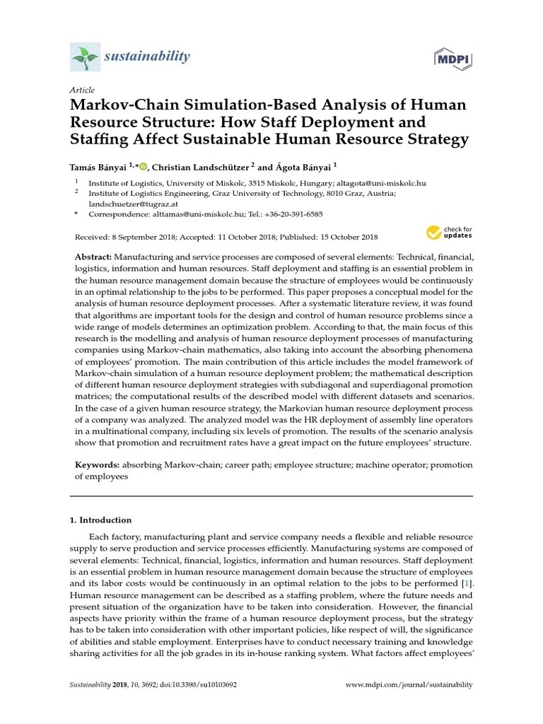 MarkovChain SimulationBased Analysis of Human Resource Structure How