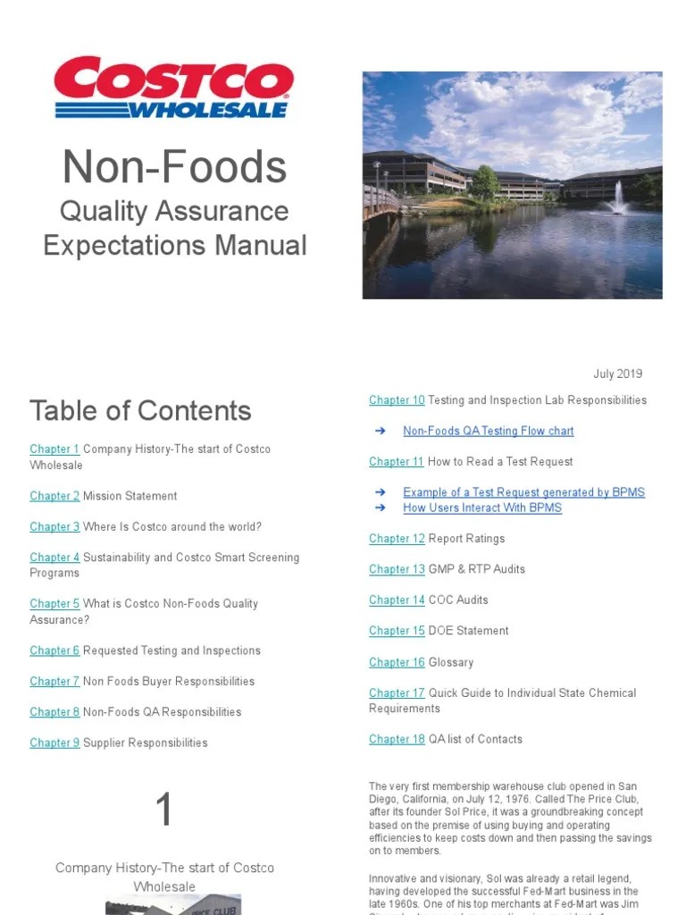 Costco QA Manual PDF Business Process Business