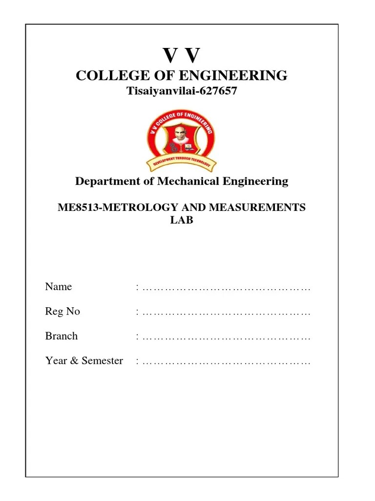 Metrology Lab Manual PDF Torque Force