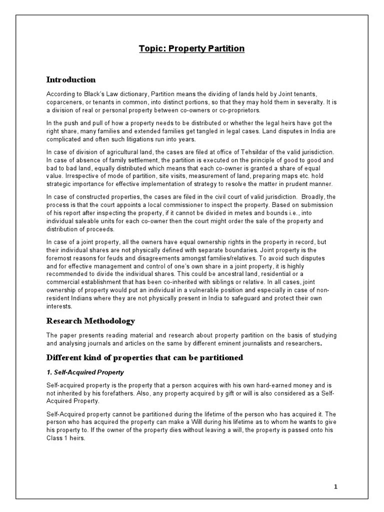 Property Partition PDF Concurrent Estate Deed