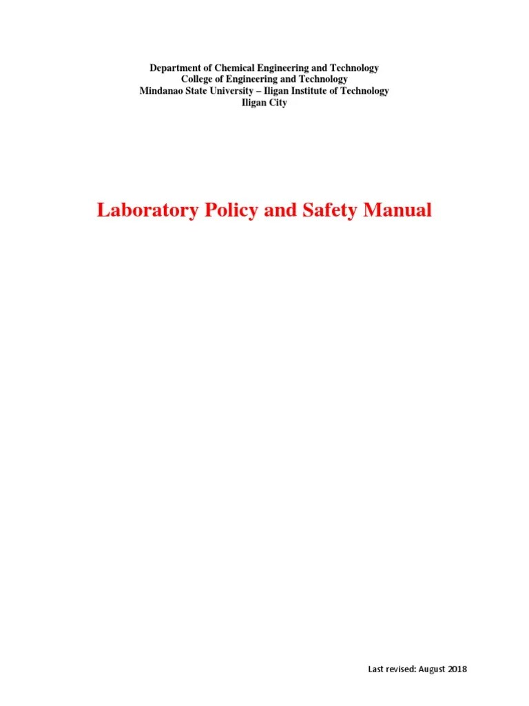 Laboratory Safety Manual | PDF | Personal Protective Equipment