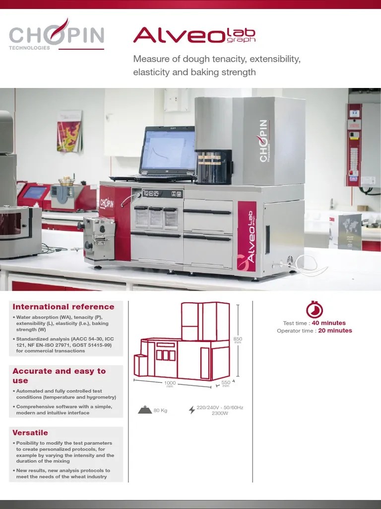 Measure of Dough Tenacity, Extensibility, Elasticity and Baking