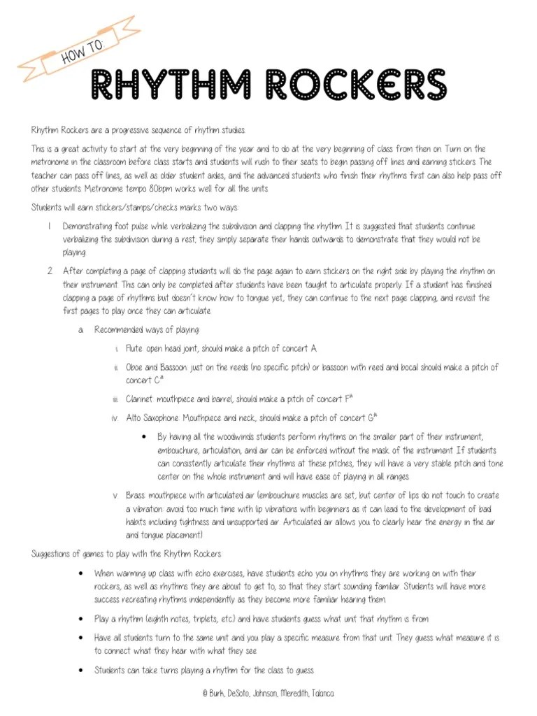 1 TM Rhythm Rockers How To PDF Musical Instruments Aerophones
