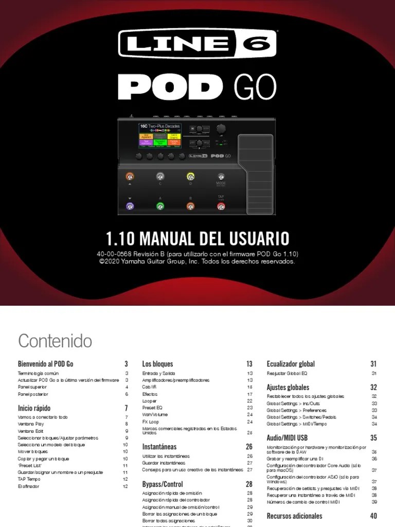 POD Go 1.10 Owner's Manual - Spanish | PDF | Ventana (informática
