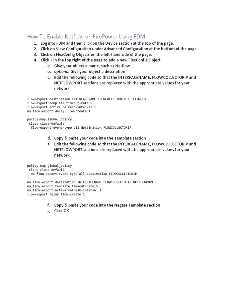 How To Enable Netflow On FirePower Using FDM PDF