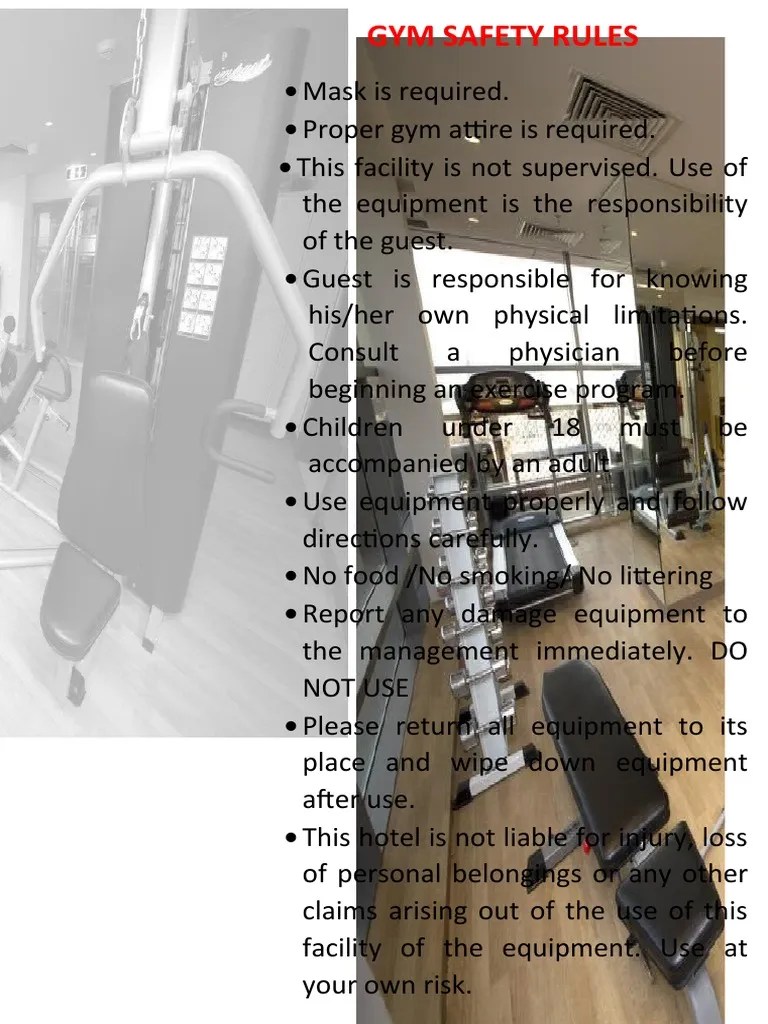 Gym Safety Rules PDF