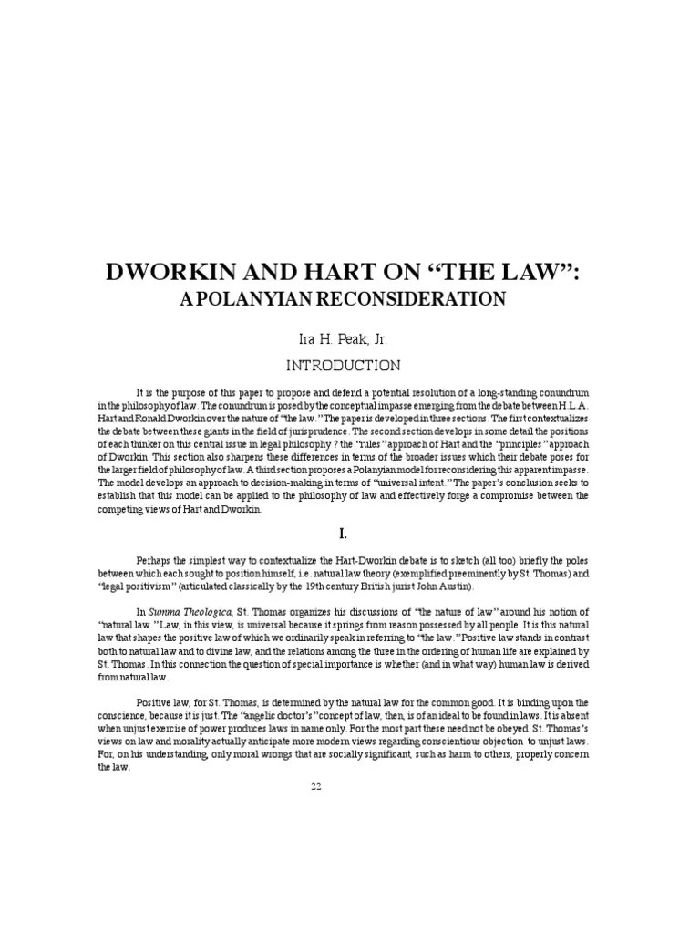 Hart and Dworkin Jurisprudence Natural Law
