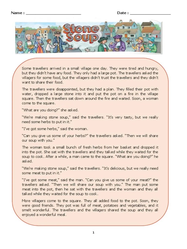 The Stone Soup (Reading) PDF Foods