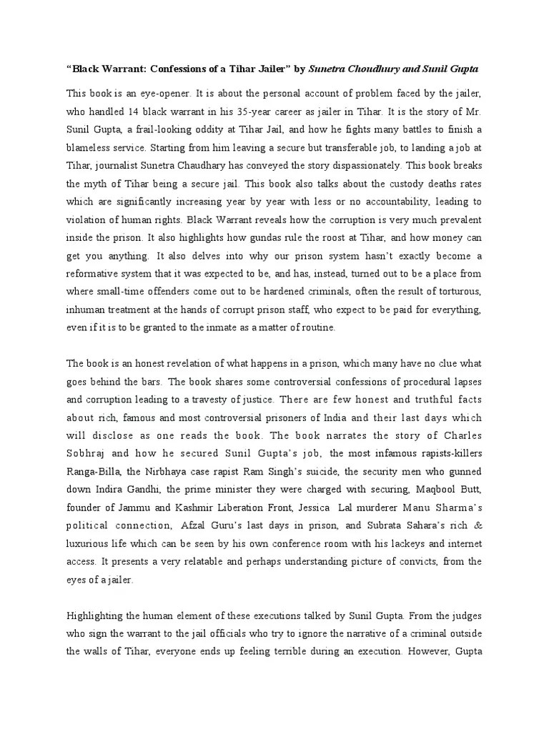 Black Warrant Book Review PDF Prison Crime & Violence(04)