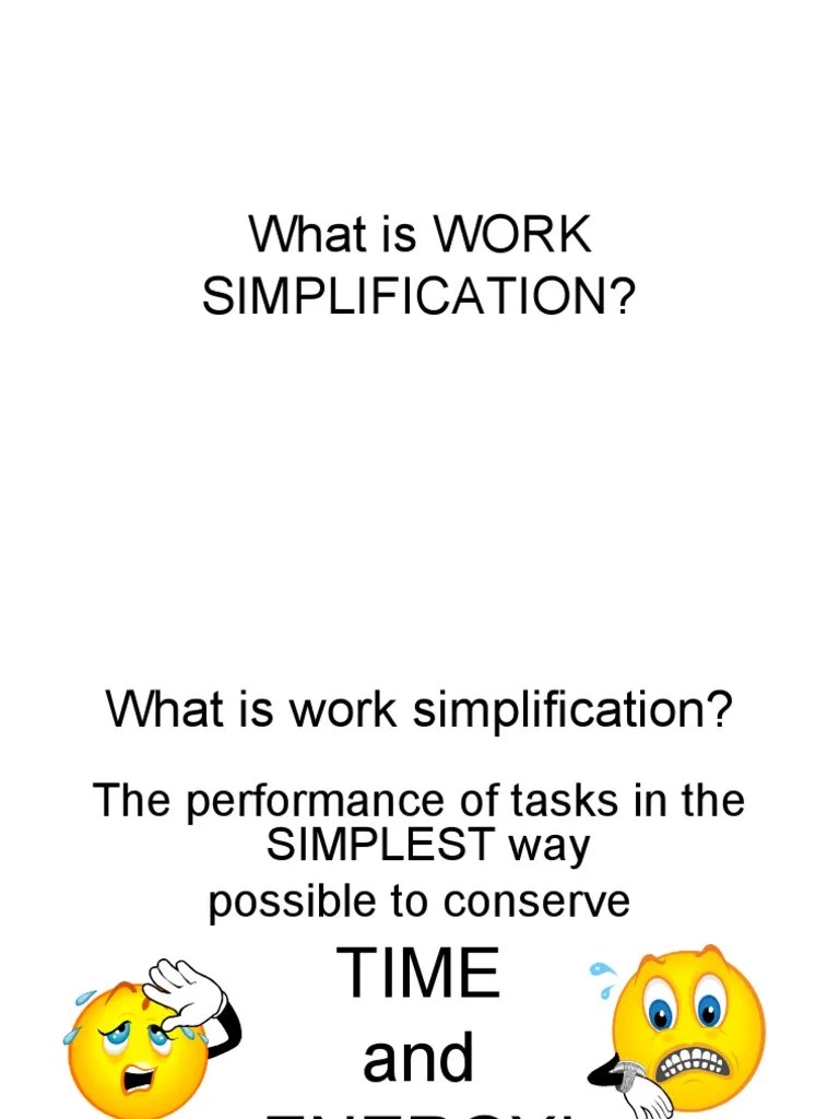 Work Simplification PDF