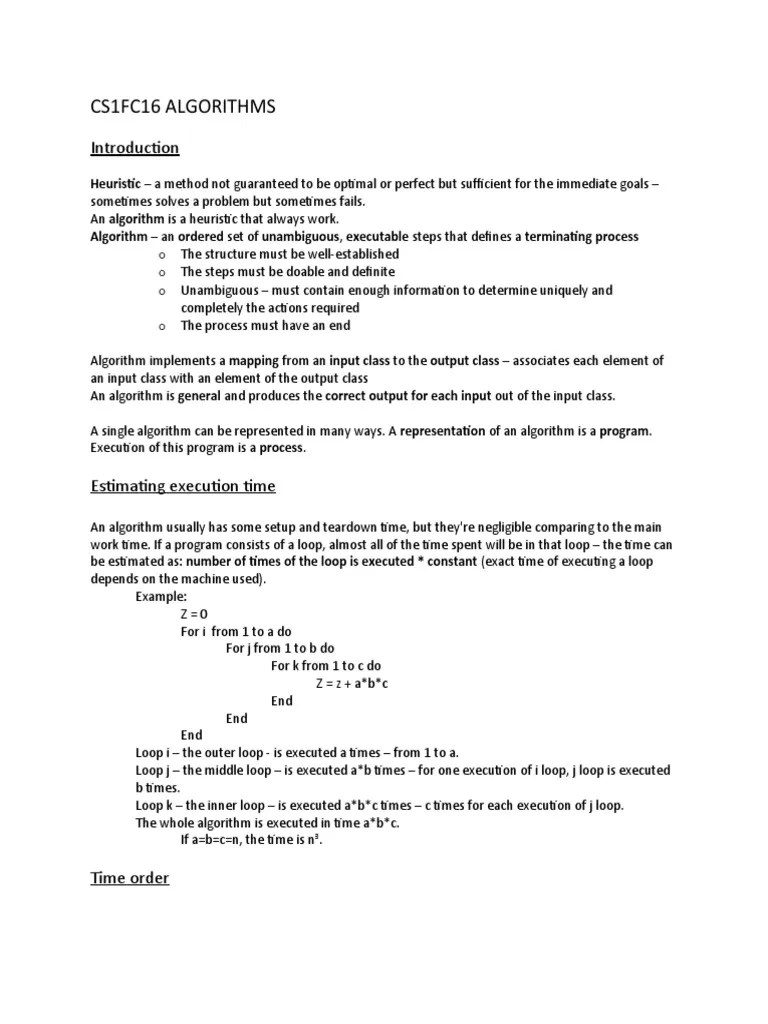 Estimating the Time Complexity of Algorithms A Comparison of Linear
