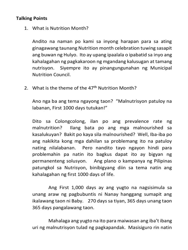 Nutrition Month Talking Points PDF