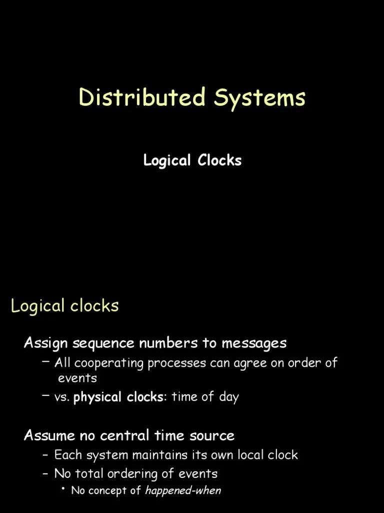 Lamports Logical Clock & Vector Clock Download Free PDF Algorithms
