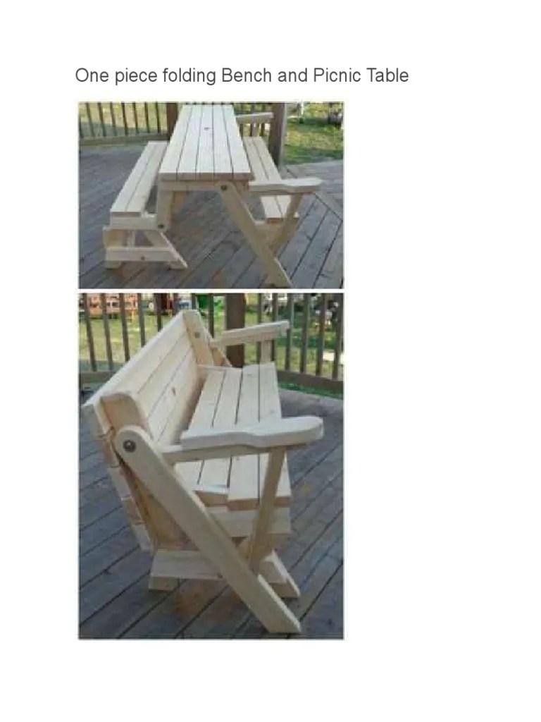 One Piece Folding Bench and Picnic Table PDF Screw Nut (Hardware)