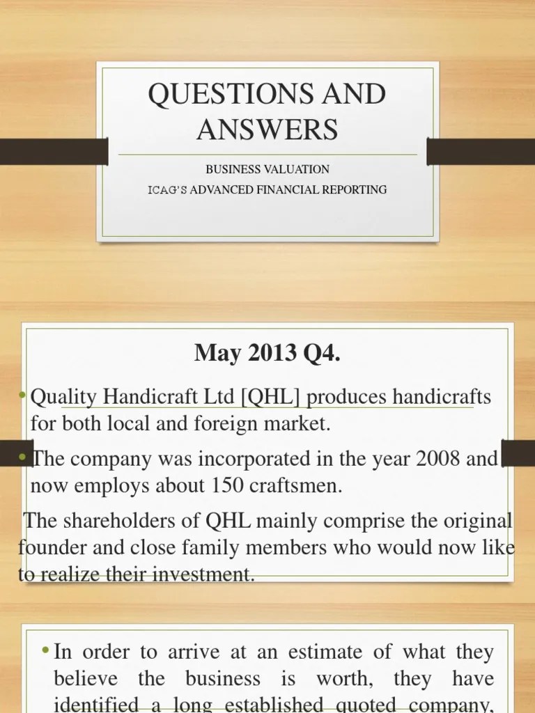 Business Valuation Questions and Answers1 PDF Valuation (Finance