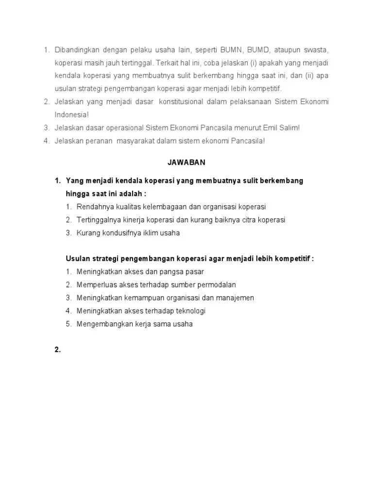Tugas 2 - Sistem Ekonomi Indonesia | PDF