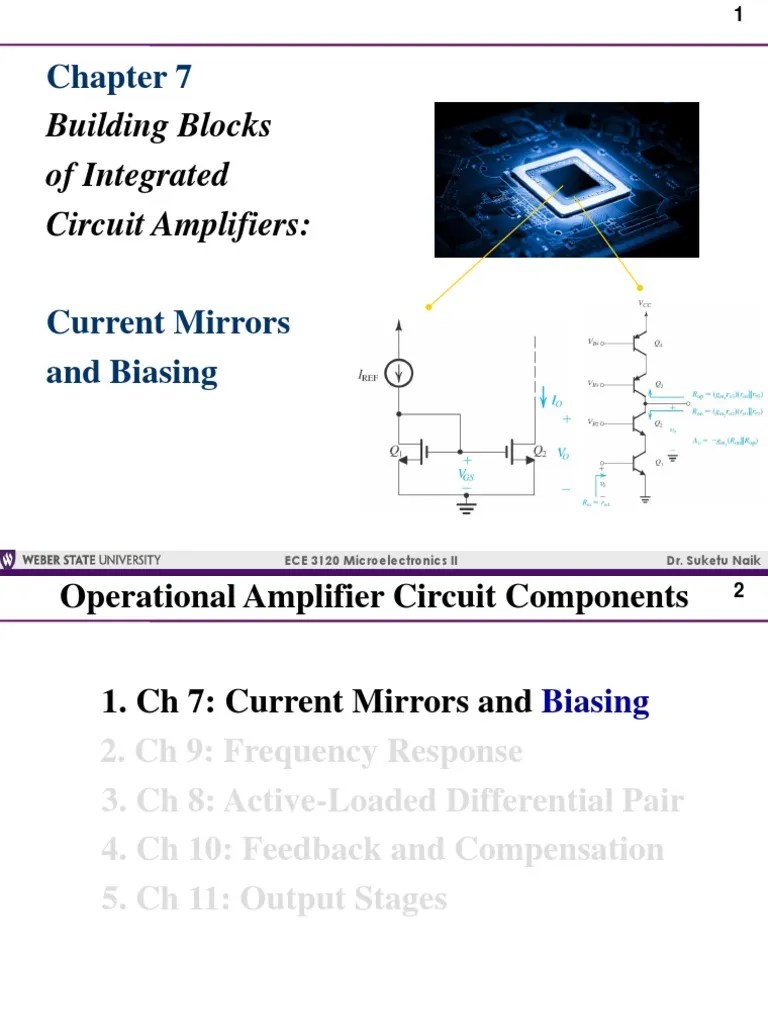 Building Blocks of Integrated Circuit Amplifiers ECE 3120