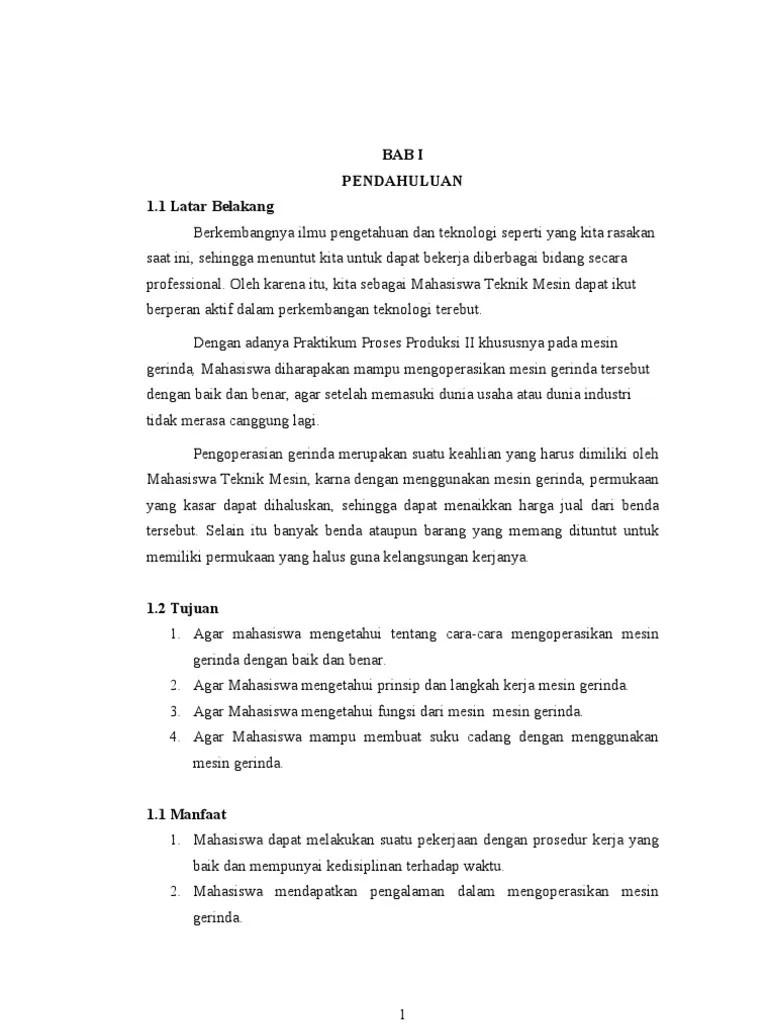 Laporan Mesin Gerinda | PDF