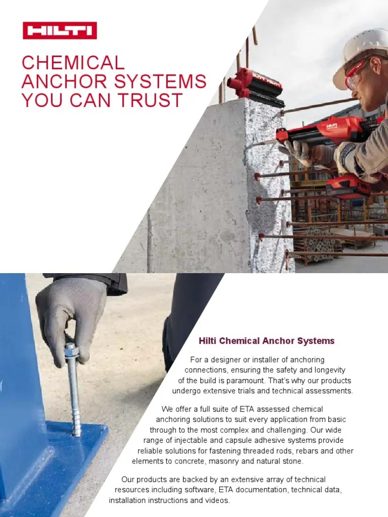 Chemical Anchor Systems You Can Trust PDF Concrete Masonry