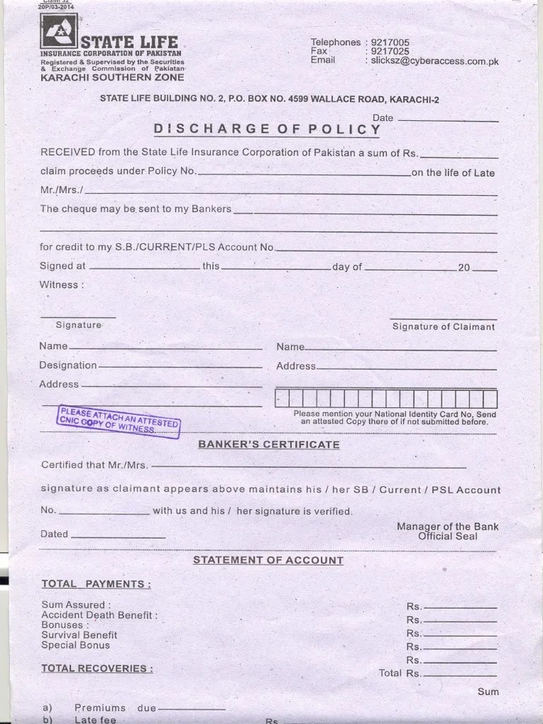 Death Claim Discharge Voucher PDF