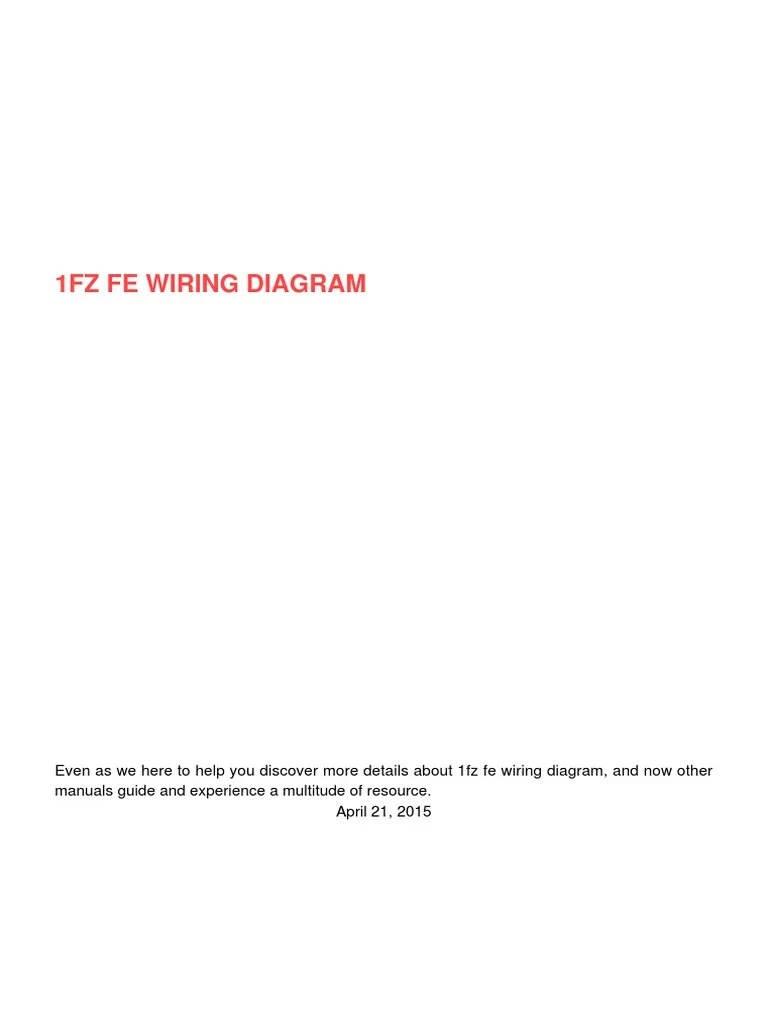 1fz Fe Wiring Diagram | PDF | Automotive Industry | Motor Vehicle